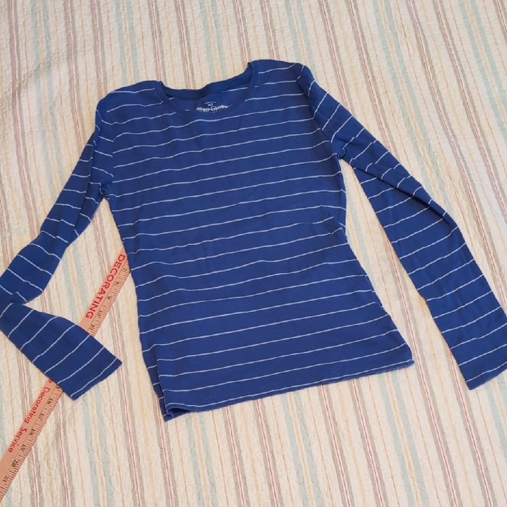🌼Faded Glory Blue Striped Long Sleeve Top